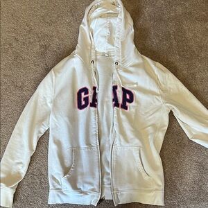 GAP white/off white zip Hoodie Jacket with Logo